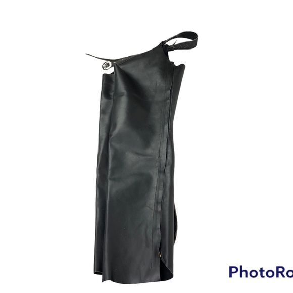 Motorcycle Chaps Adult XL Biker Belt Adjustable Riding Zipper Inseam Raw Hem - Picture 3 of 7